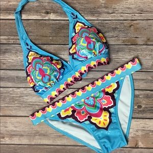 Blue Floral Bikini